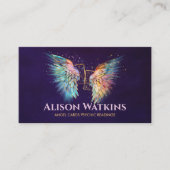 Kleurrijke gloeiende engel vleugels kaarten visitekaartje (Voorkant)