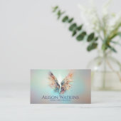 Kleurrijke gloeiende engelenvleugels visitekaartje (Staand voorkant)