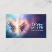 Kleurrijke gloeiende engelenvleugels visitekaartje (Voorkant)
