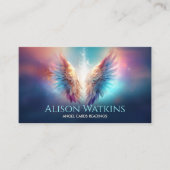 Kleurrijke gloeiende engelenvleugels visitekaartje (Voorkant)