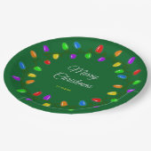 Kleurrijke gloeiende kerstverlichting papieren bordje (Gekanteld)