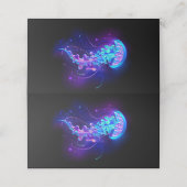 Kleurrijke gloeiende kwal afsprakenkaart (Buitenkant ongevouwen)