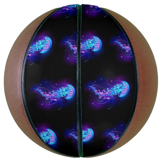 Kleurrijke gloeiende kwal basketbal (Verticaal)