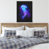 Kleurrijke gloeiende kwal canvas afdruk (Insitu (Slaapkamer))