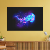 Kleurrijke gloeiende kwal canvas afdruk (Insitu (Woonkamer))