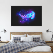 Kleurrijke gloeiende kwal canvas afdruk (Insitu (Slaapkamer))