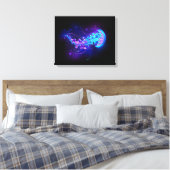 Kleurrijke gloeiende kwal canvas afdruk (Insitu (Slaapkamer))