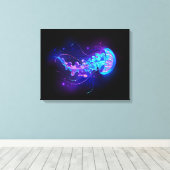 Kleurrijke gloeiende kwal canvas afdruk (Insitu (Houten vloer))