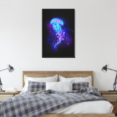 Kleurrijke gloeiende kwal canvas afdruk (Insitu (Slaapkamer))