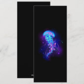 Kleurrijke gloeiende kwal feestdagenkaart (Voorkant / Achterkant)