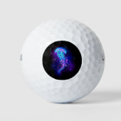 Kleurrijke gloeiende kwal golfballen (Voorkant)
