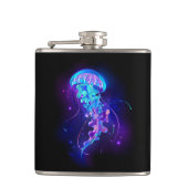 Kleurrijke gloeiende kwal heupfles (Voorkant)