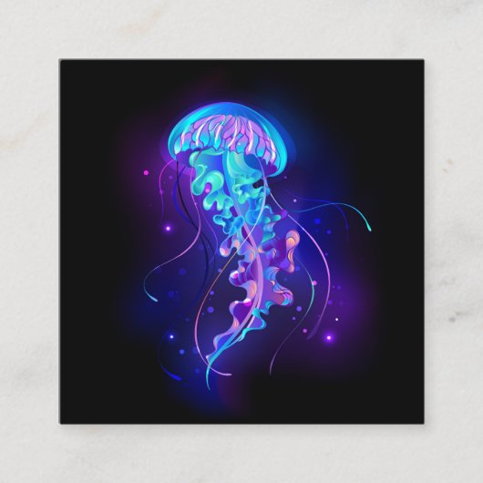 Kleurrijke gloeiende kwal informatiekaartje (Voorkant)