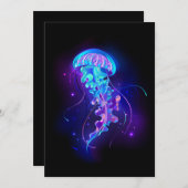 Kleurrijke gloeiende kwal kaart (Voorkant / Achterkant)