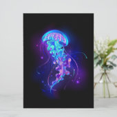 Kleurrijke gloeiende kwal kaart (Staand voorkant)