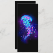 Kleurrijke gloeiende kwal kaart (Voorkant / Achterkant)