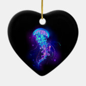 Kleurrijke gloeiende kwal keramisch ornament (Achterkant)