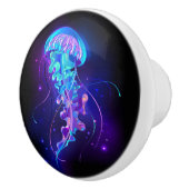 Kleurrijke gloeiende kwal keramische knop (Rechts)