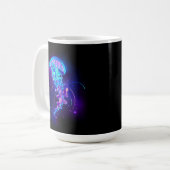 Kleurrijke gloeiende kwal koffiemok (Voorkant links)