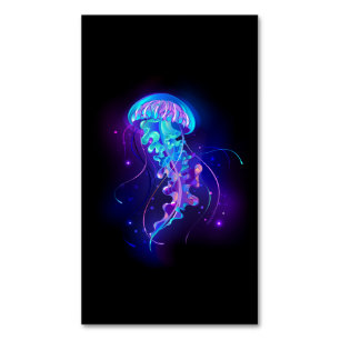 Kleurrijke gloeiende kwal magnetisch visitekaartje