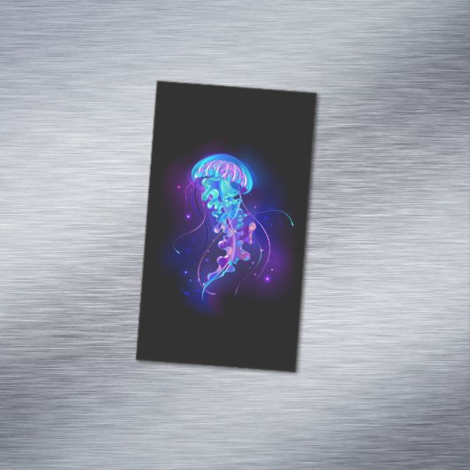 Kleurrijke gloeiende kwal magnetisch visitekaartje (Voorbeeld)