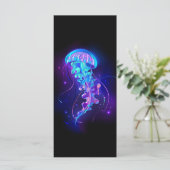 Kleurrijke gloeiende kwal menu (Staand voorkant)