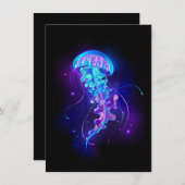 Kleurrijke gloeiende kwal menu (Voorkant / Achterkant)