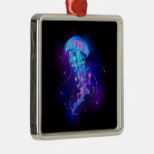 Kleurrijke gloeiende kwal metalen ornament (Rechts)