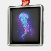 Kleurrijke gloeiende kwal metalen ornament (Links)