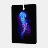 Kleurrijke gloeiende kwal metalen ornament (Voorkant links)