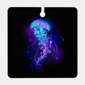 Kleurrijke gloeiende kwal metalen ornament (Achterkant)