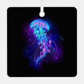 Kleurrijke gloeiende kwal metalen ornament (Voorkant)