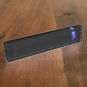 Kleurrijke gloeiende kwal naambordje (Zijkant)