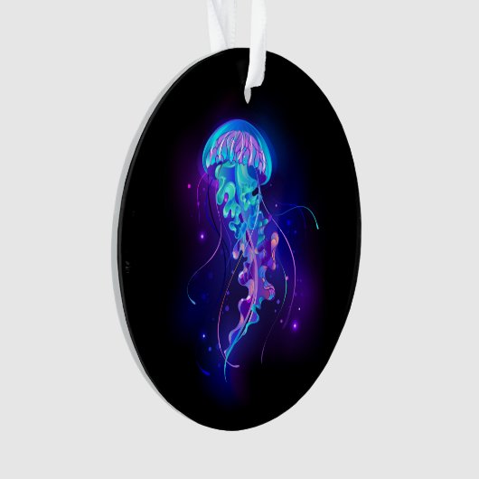 Kleurrijke gloeiende kwal ornament (voorkant)