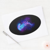 Kleurrijke gloeiende kwal ovale sticker (Envelop)