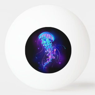 Kleurrijke gloeiende kwal pingpongbal
