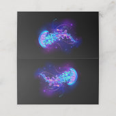 Kleurrijke gloeiende kwal plaatskaartje (Buitenkant ongevouwen)