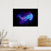 Kleurrijke gloeiende kwal poster (Keuken)