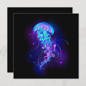 Kleurrijke gloeiende kwal programmakaart (Voorkant / Achterkant)