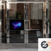 Kleurrijke gloeiende kwal raamsticker (Kantoordeur)