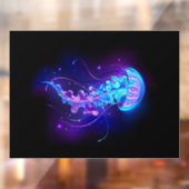 Kleurrijke gloeiende kwal raamsticker (Vel 2)