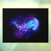 Kleurrijke gloeiende kwal raamsticker (Vel 3)