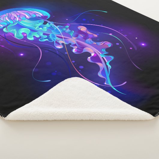 Kleurrijke gloeiende kwal sherpa deken (3/4)