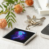 Kleurrijke gloeiende kwal sleutelhanger (Zijkant)