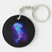 Kleurrijke gloeiende kwal sleutelhanger (Achterkant)
