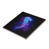 Kleurrijke gloeiende kwal tegeltje (Zijkant)