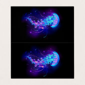 Kleurrijke gloeiende kwal visitekaartje (Buitenkant ongevouwen)