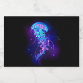 Kleurrijke gloeiende kwal voedselcontainer etiket (Enkel label)