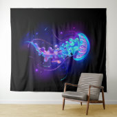 Kleurrijke gloeiende kwal wandkleed (In Situ (horizontaal))