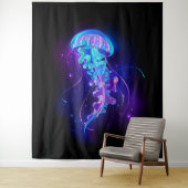 Kleurrijke gloeiende kwal wandkleed (In situ)